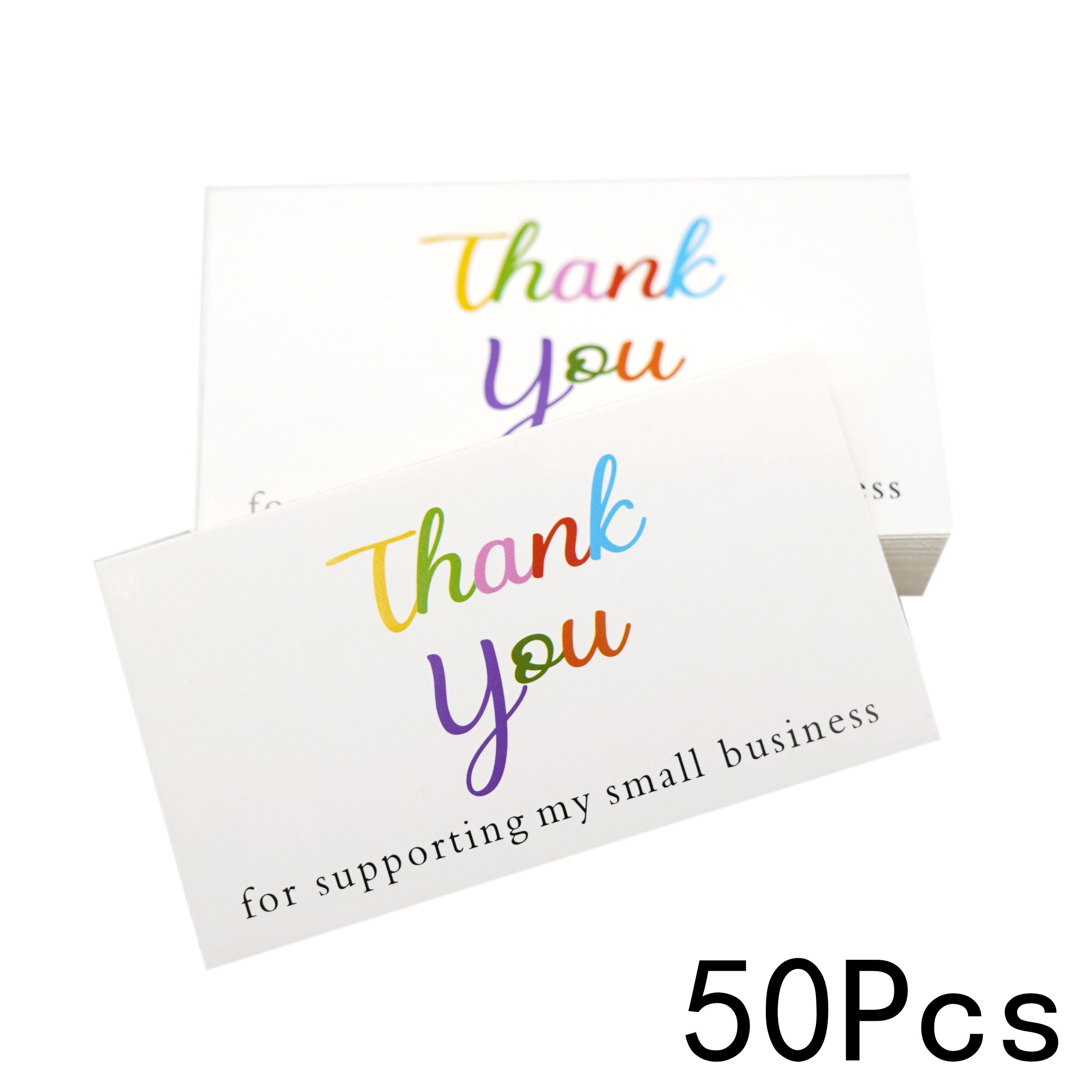 50pcs Thank You for Your Order Business Cards , Shopping Purchase Thanks Greeting Cards Appreciation Card for Small Business: E