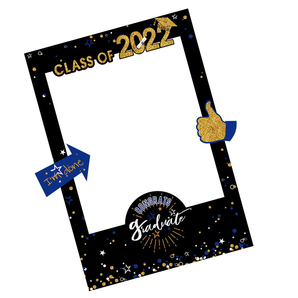2022 Graduation Party Photo Frame Selfie Frame Fun Photo Prop for Decor