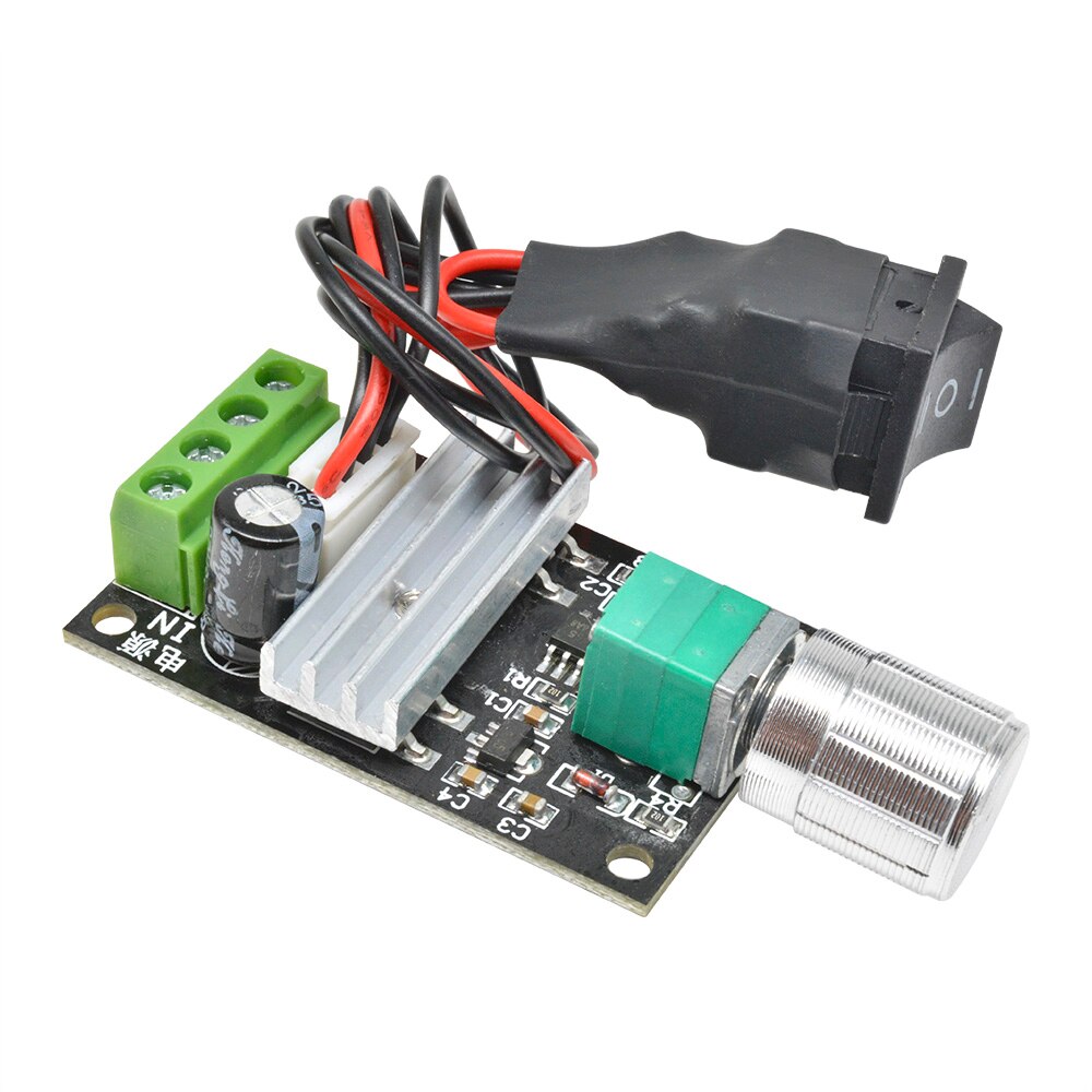 DC 6V 12V 24V 28V 3A 80W PWM Motor Speed Controller Regulator Adjustable Variable Speed Reversible Control Potentiometer Switch