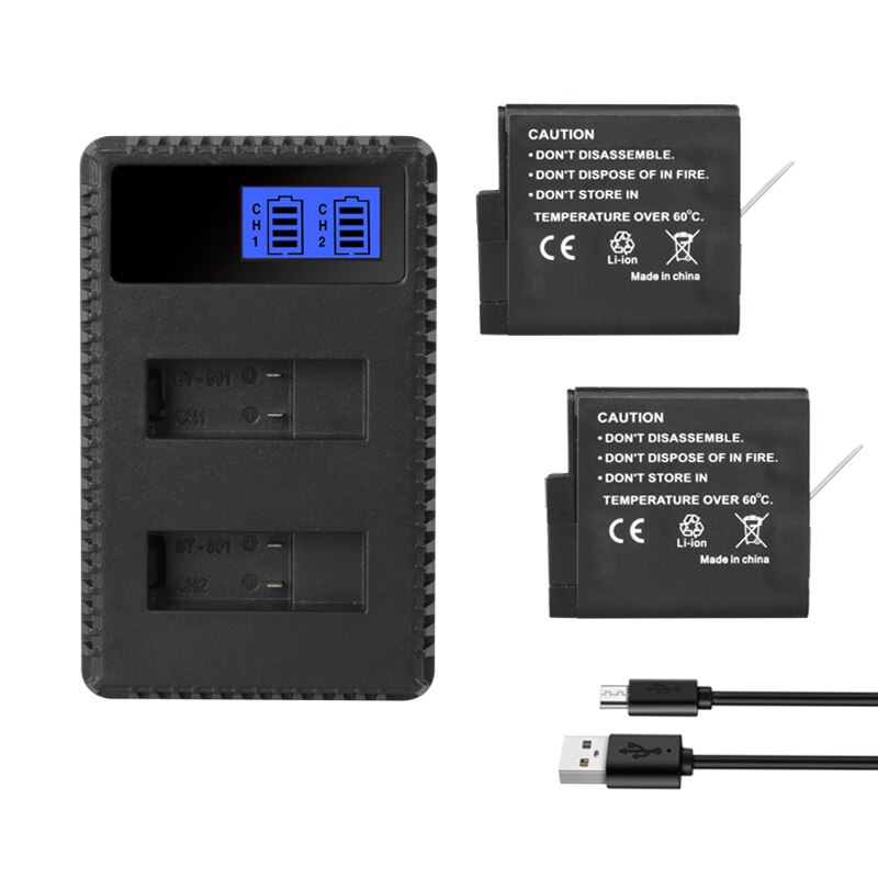 Batterij 1250 mah voor gopro hero 7 6 5 go pro hero 5 hero 6 hero 7 black ahdbt 501 ahdbt -501 camerabatterijen oplader