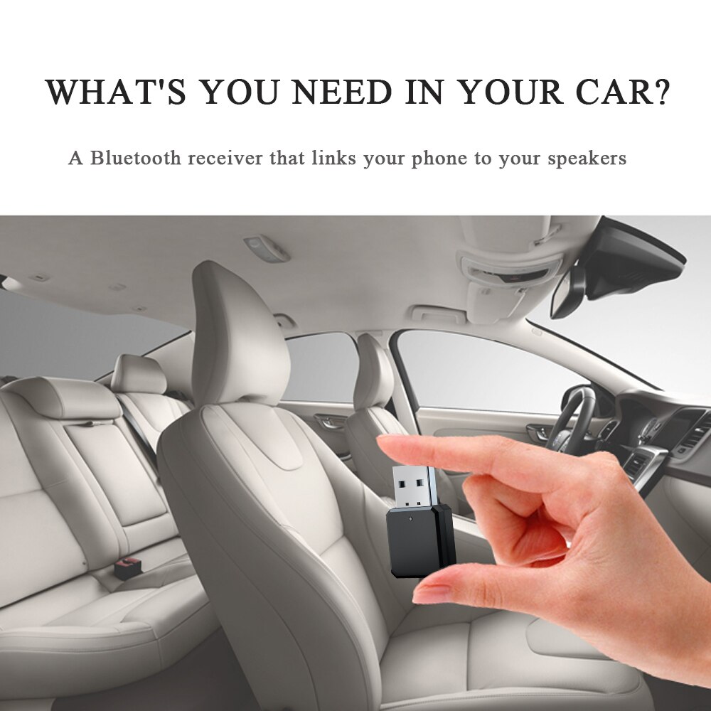 Wireless Bluetooth 5.1 Audio Receiver Dual Output AUX USB Stereo Car Hands-free Call Bluetooth 5.1 Audio Receiver Adapter