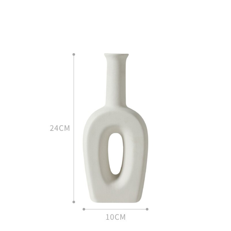 Jarrón de cerámica de estilo nórdico para decoración del hogar, maceta de cerámica blanca para decoración del hogar, jarrones de arte, artesanías,: G