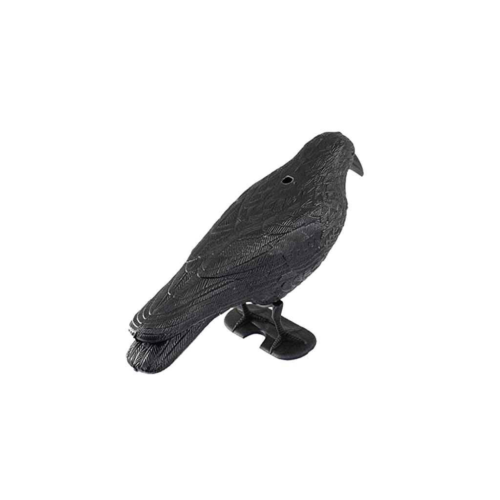 Realistic Black Crow Decoy Bird Scarer Pest Control Garden Defense Scarecrow
