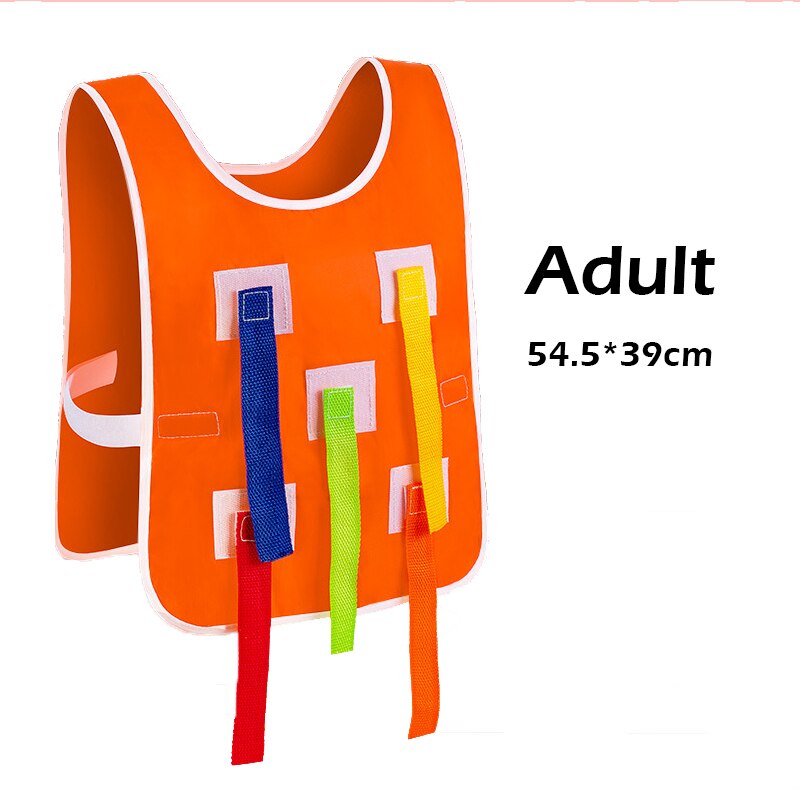 2Pcs Kids Outdoor Funny Game Vest Training Equipment Toys For Children Adult Boys Girls Teamwork Sport Game Toy: Adult Vest  Orange