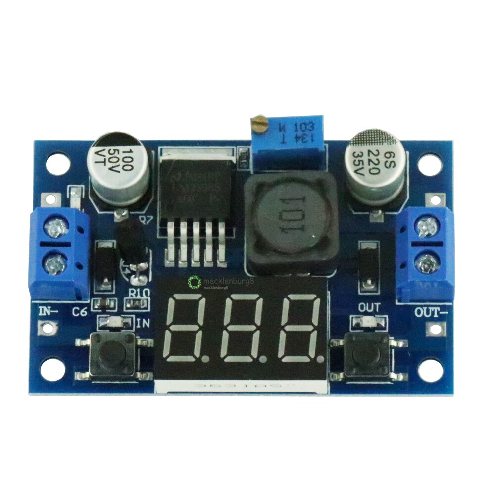 Lm2596 dc step-down power converter modul dc  / dc 4.0 ~ 40v to 1.25-37v 2a justerbar spændingsregulator med led voltmeter
