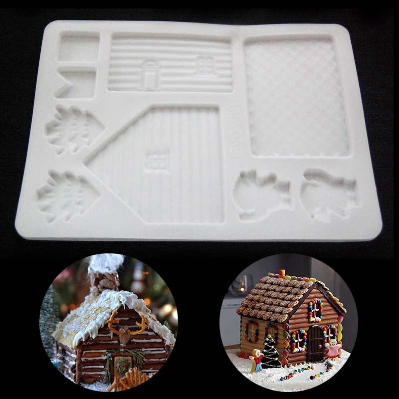 Creatieve DIY Siliconen Kerst Huis Xmas Cake DIY Mold Bakken Tools Chocolade Candy Cookies Decor Cakevorm