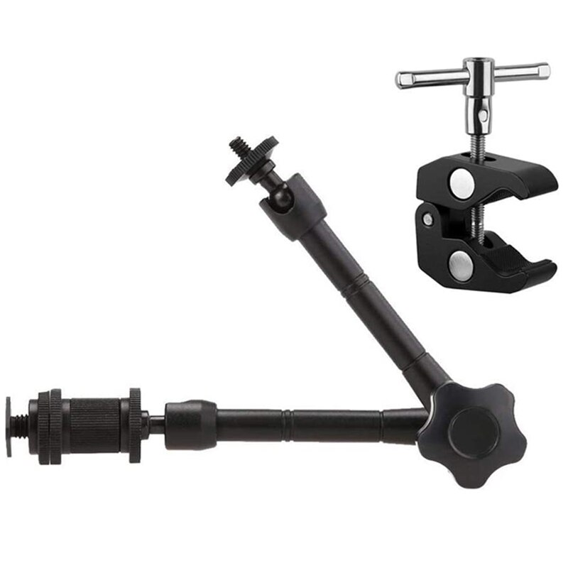 11 &quot;Metalen Verstelbare Scharnierende Magic Arm Klem Houder Mounts Kit Voor Gopro Slr Lcd Monitor Led Flitslicht Camera accessoires: A  Arm with Clamp