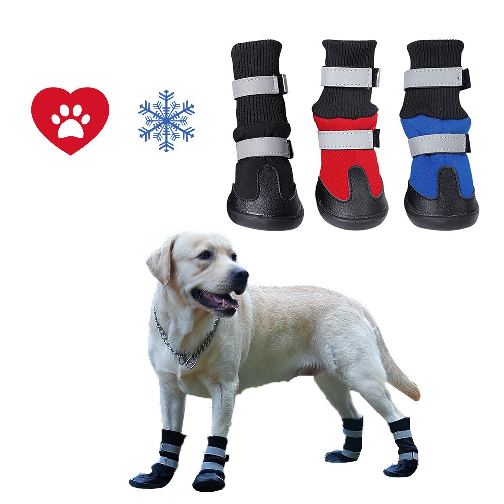 4 stuks Hond Laarzen Hond Warme Schoenen Voor Honden Waterdichte Antislip Schoenen Huisdier Voor Winter Voor Medium Grote hond