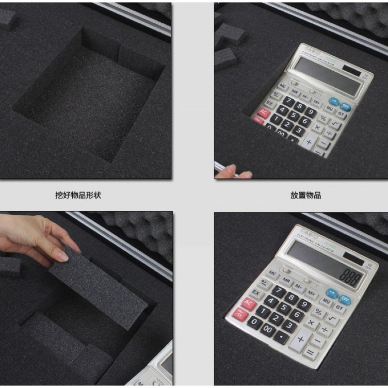 Portable password toolbox multi-function Suitcase storage case aluminum alloy Safety instrument equipment case with sponge