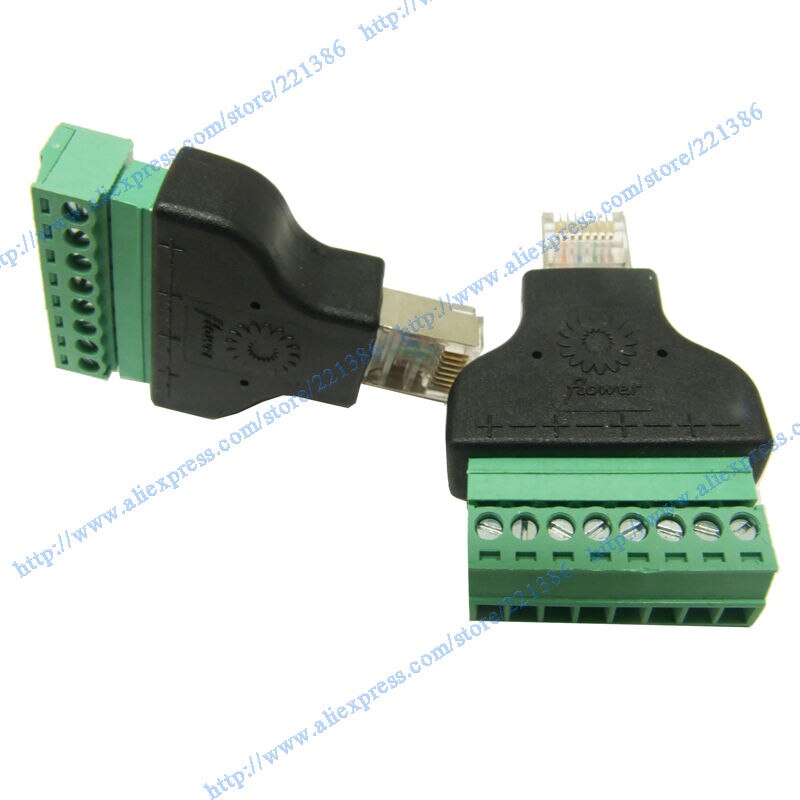 RJ45 connector RJ45 to Screw Terminal Adaptor RJ45 Male to 8 Pin connector RJ45 splitter for CCTV DVR