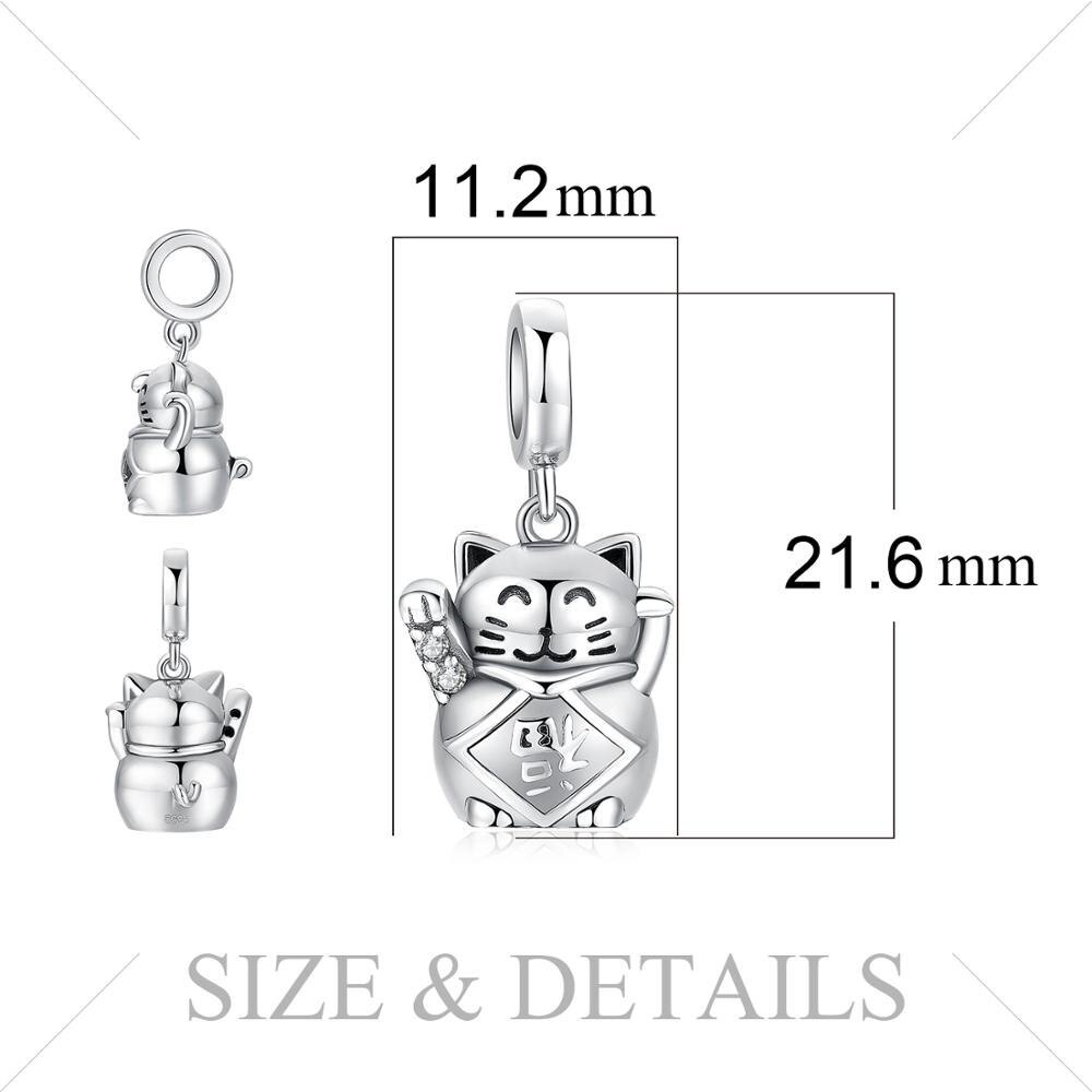 JewelryPalace Lucky Cat 925 Sterling Silver Beads Charms Silver 925 Original For Bracelet Silver 925 original For Jewelry Making