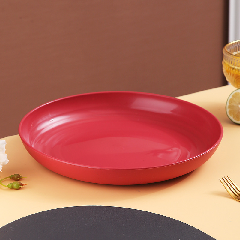 Inyahome onbreekbare dinerborden, herbruikbare borden voor de kantine, geschikt voor vaatwasser en magnetron, gemakkelijk schoon te maken, bpa-vrij, rood.: Geel / 6 inch