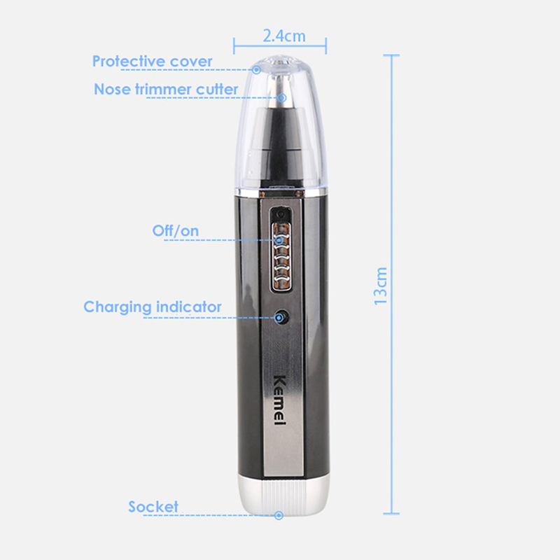 Kemei KM-6630 Electric Nose Hair Trimmer Multifunction 4 IN 1 Rechargeable Men's Trimmer Beard Sideburn Face Hair Trimmer
