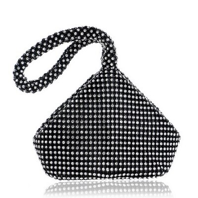 SEKUSA Steentjes Vrouwen Metal Avond Clutch Bag Mode Dame Diamant Super Mini Handtas Voor Bruiloft Tas: YM1217black