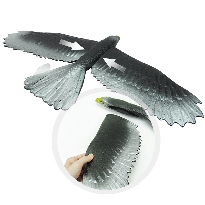 2PCS 57Cm EPP Foam Hand Thrower Throws Eagle Eagle Glider DIY Model Toy (Gold + Silver)