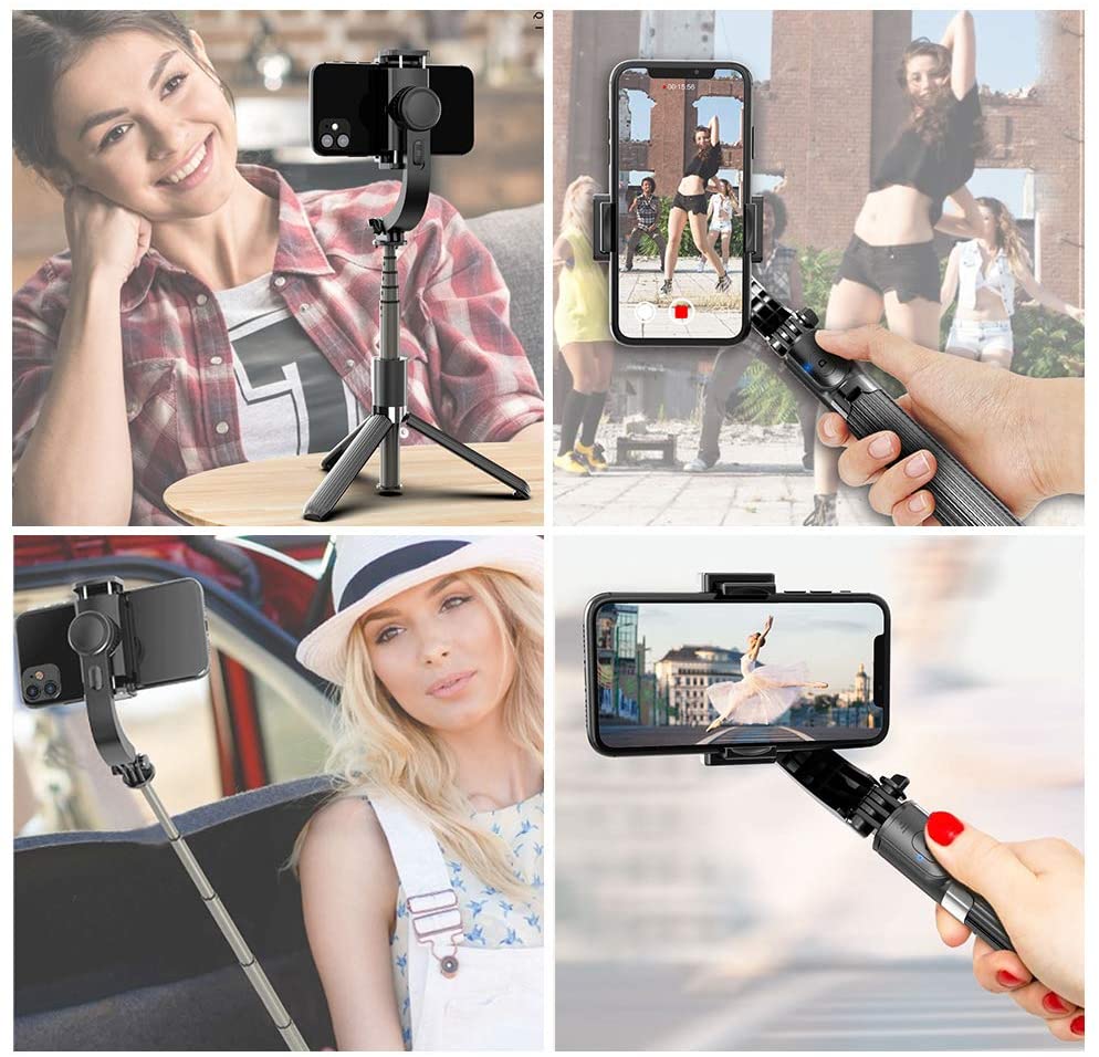 Selfie Stick Tripod Gimbal Stabilizer For Cell Mobile Phone Holder Smartphone Action Camera Cellphone Handheld Gimble Manual Pau