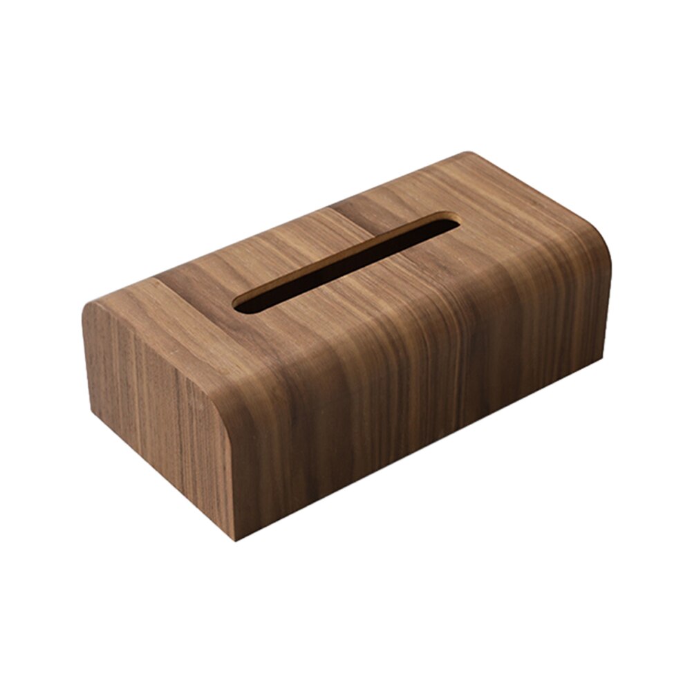 Walnut wood tissue box home paper table desktop storage box simple living room tissue box: X8404-2C
