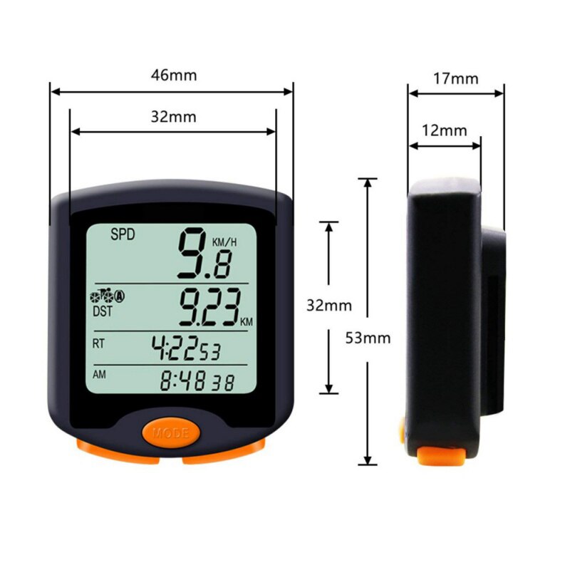 Cykel computer cykel speedometer cykel kilometertæller fart alarm stopur multifunktion vandtæt 4 linjers display lcd