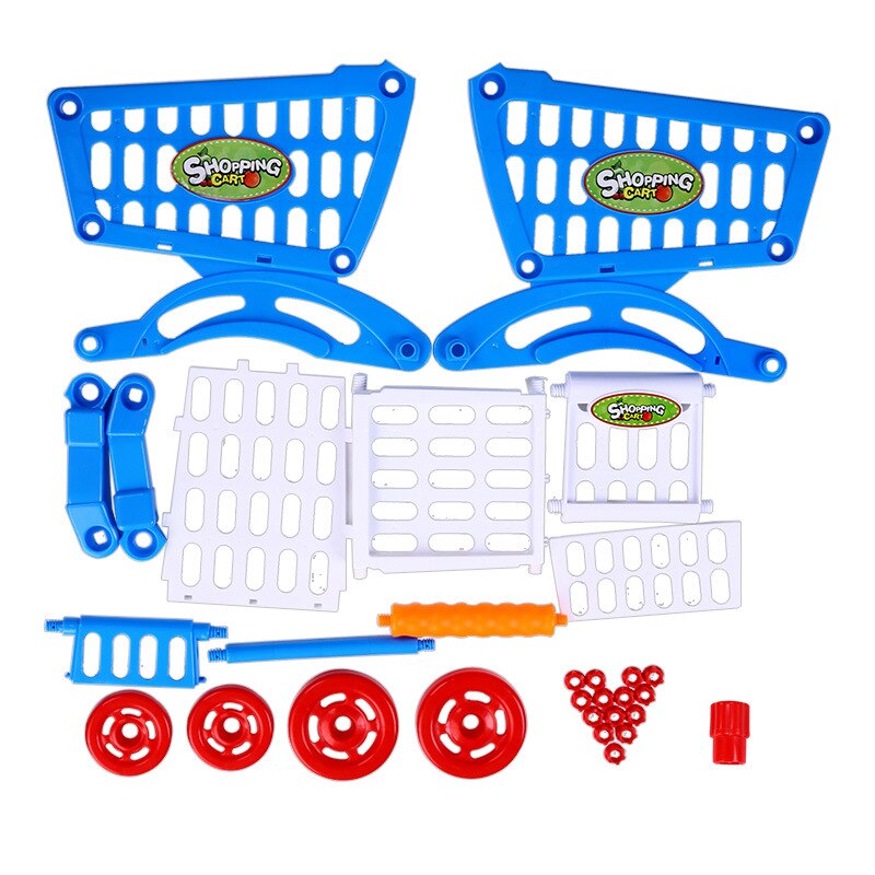 Pretend Play Speelgoed Simulatie Supermarkt Winkelwagentje Mini Trolleys Met Fruit Groente Keukengerei Set Speelgoed Voor Kinderen