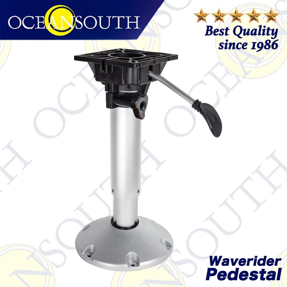 Oceansouth Waverider Pedestal Aluminium Anodised Shaft Shock Absorption System Swivel Top Adjustable For Standard Boat Seats