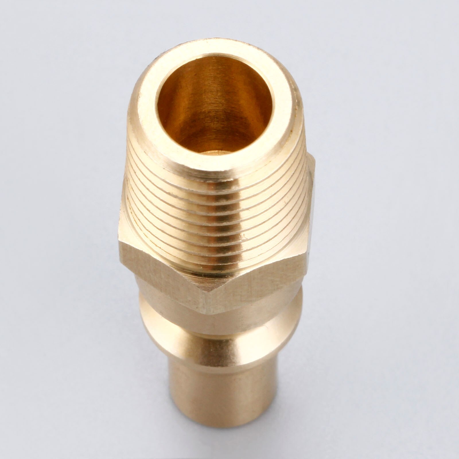 1/4" RV Gas NPT Full Flow Brass Male Plug, Propane Gas Quick Connect Adapter Fits for Portable BBQ Low Pressure Propane Systems
