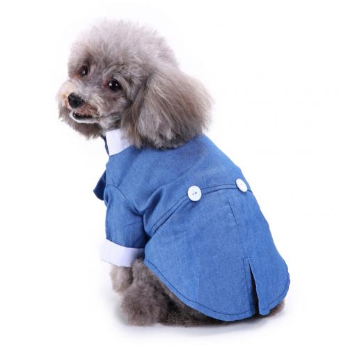 Estilo británico mascota perro boda Formal pajarita esmoquin traje chaqueta novio traje ropa: Azul / S