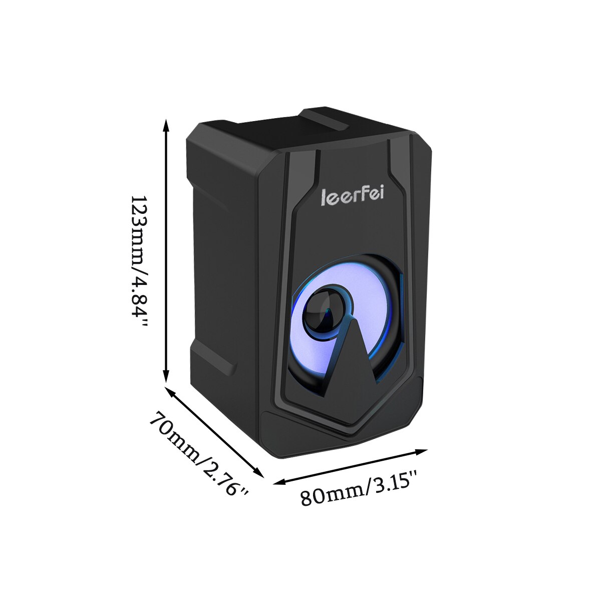 Computer Speakers Subwoofer LED Colorful Lighting RGB Gaming Speakers For Desktop Laptop Home Theater System USB Wired SoundBox