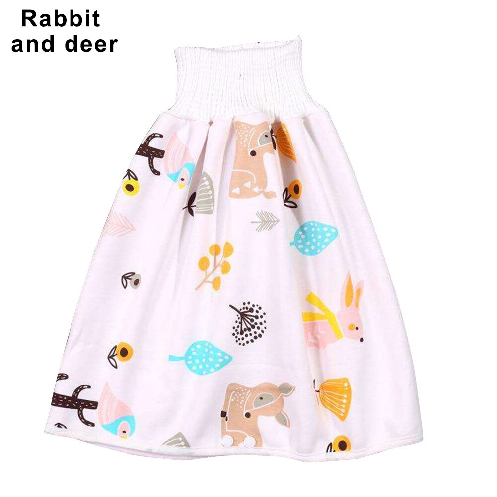 Comfy Children Diaper Skirt Shorts 2 in 1 Waterproof Super Absorbent Leak-proof Washable Baby Diaper Skirt Pants ALS88: Rabbit And Deer L