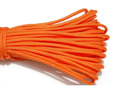 50FT 100FT 550 Parachute Cord Lanyard Tent Rope Mil Spec Type III 7 Strand Paracord For Hiking Camping: Neon Orange
