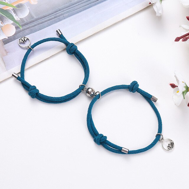 2 pièces Couple aimant personnalité créative Couple Bracelets hommes et femmes charme fille Bracelet bijoux amant saint valentin: WJ0026