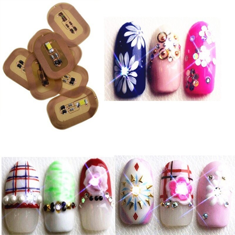 Q0KD Vrouwen Nfc Nail Art Tips Stickers Diy Telefoon Led Licht Flash Party Decor Nail Tips