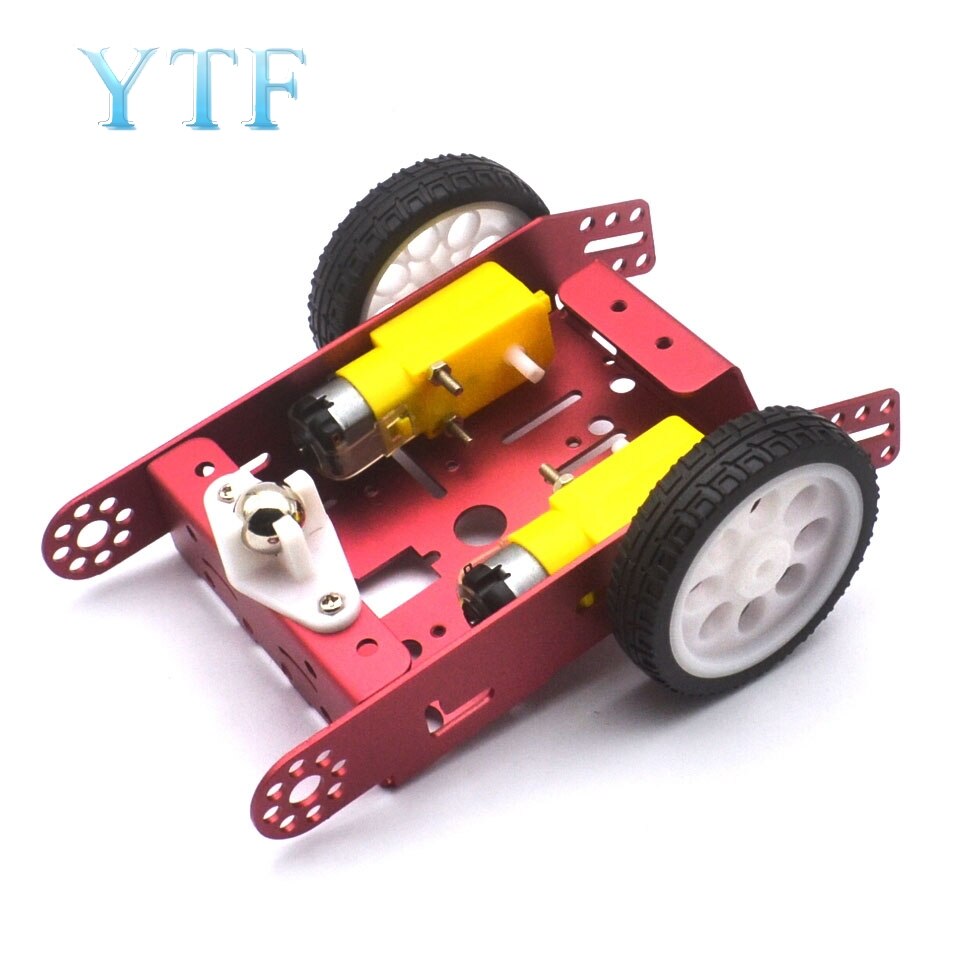 Aluminum Alloy Car Robot Car Intelligent Car Chassis Alloy Chassis 2-Wheel Car Diya30