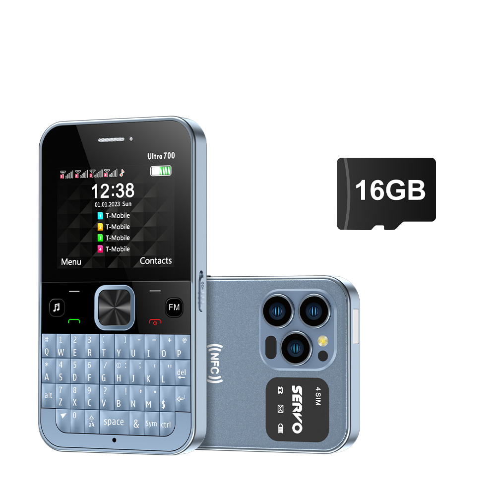 SERVO-Téléphone portable QWERTY Ultra700, 4 epiStandby, 2G, 101 lampes de poche, appel, numérotation à vitesse statique, téléphones 2.4 ", déverrouillage d'accès NDavid: GRIS