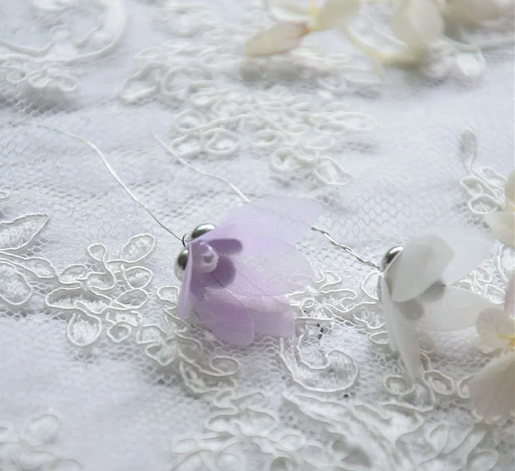 DIY Tule Vlinder Bloem Materiaal, Trouwjurk, Bruids Tiara, Organza Applique Accessoires, Super Fee Zijden Bloem, 100 Stuks