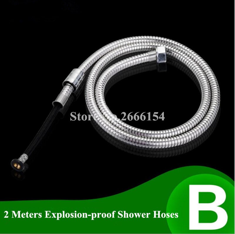 Accesorios de baño, manguera de ducha antigiro 1,5 m/2m/3m manguera de agua de baño de cabezal de ducha cromado a prueba de explosiones de acero inoxidable: Azul marino