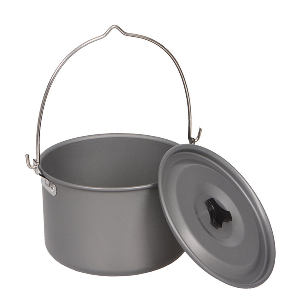 Pícnic al aire libre colgante grande olla 6-8 personas Camping Super olla grande e individual ligero calentamiento rápido olla