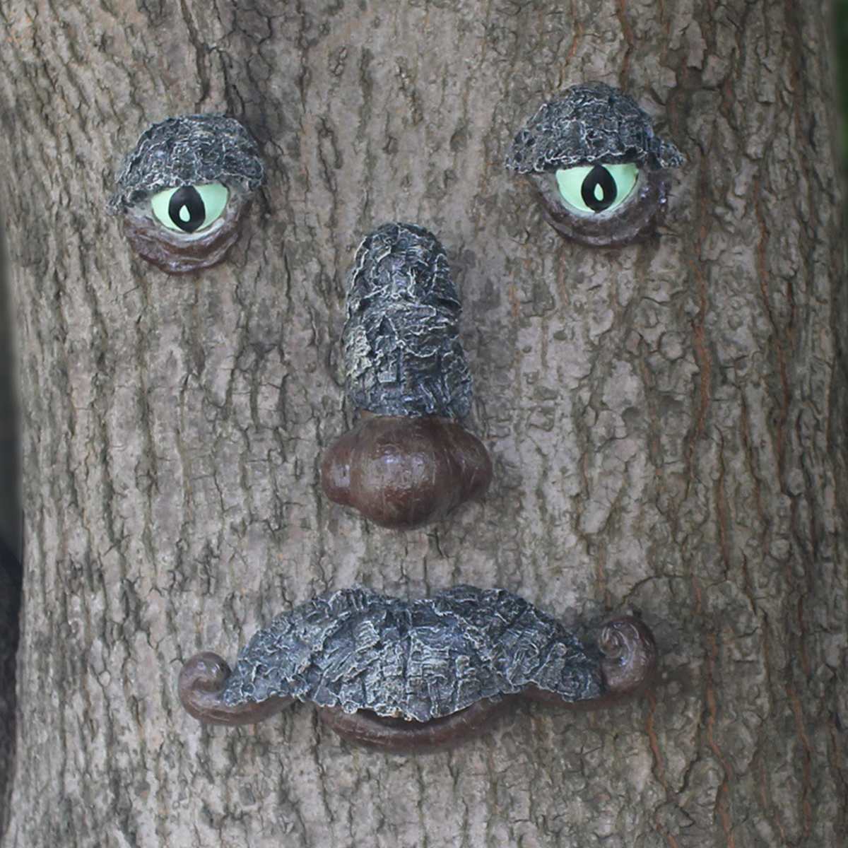 Udendørs dekoration harpiks statue træ vedhæng skulptur 5 stil til hjemmearbejde champignon mænd smilende ansigt haven dekoration
