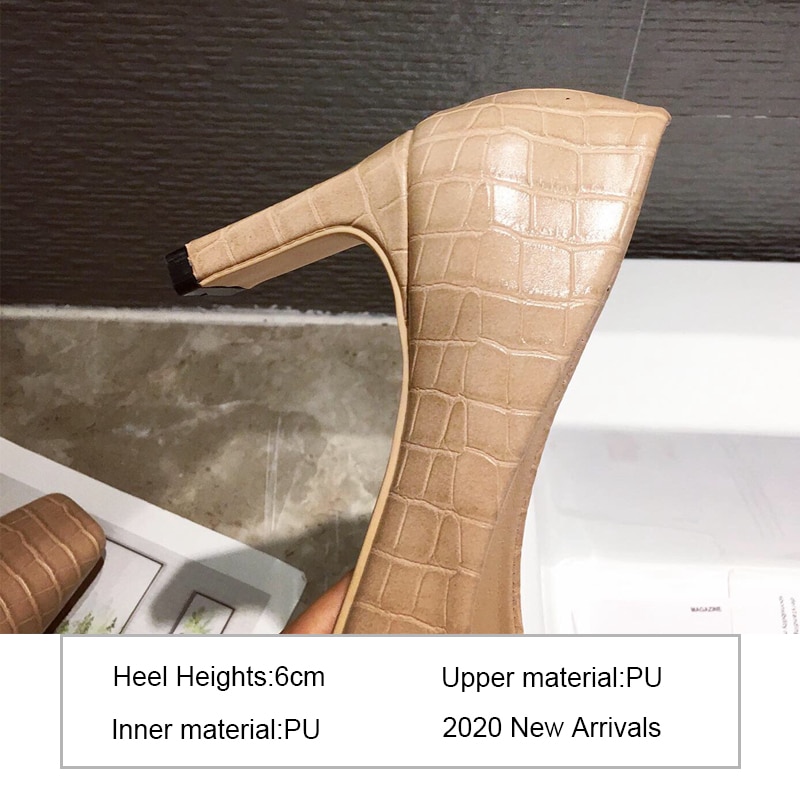 Höst vår kvinnor pumps fyrkantig tå chunky höga klackar pu ormtryckt läder dagliga skor kontorsarbete pumps 4 färger