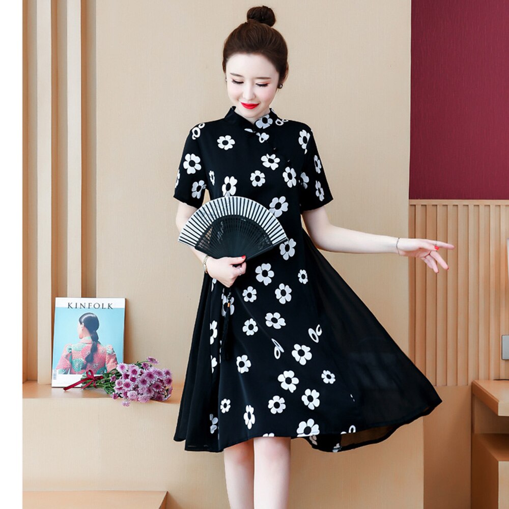 Vestido negro de talla grande para mujer, vestido ... – Grandado, image size:1000x1000