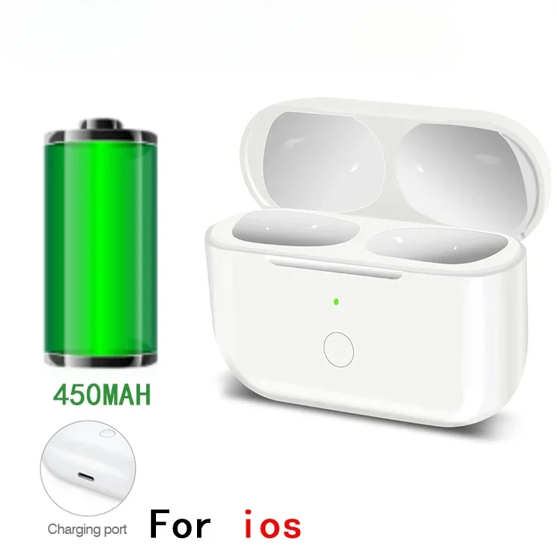 Compatibel met Airpods Pro 1/2 450mAh batterij Airpods Pro 1/2 draadloos oplaadetui Bluetooth-koppelingssynchronisatieknop: 2XS / Olive