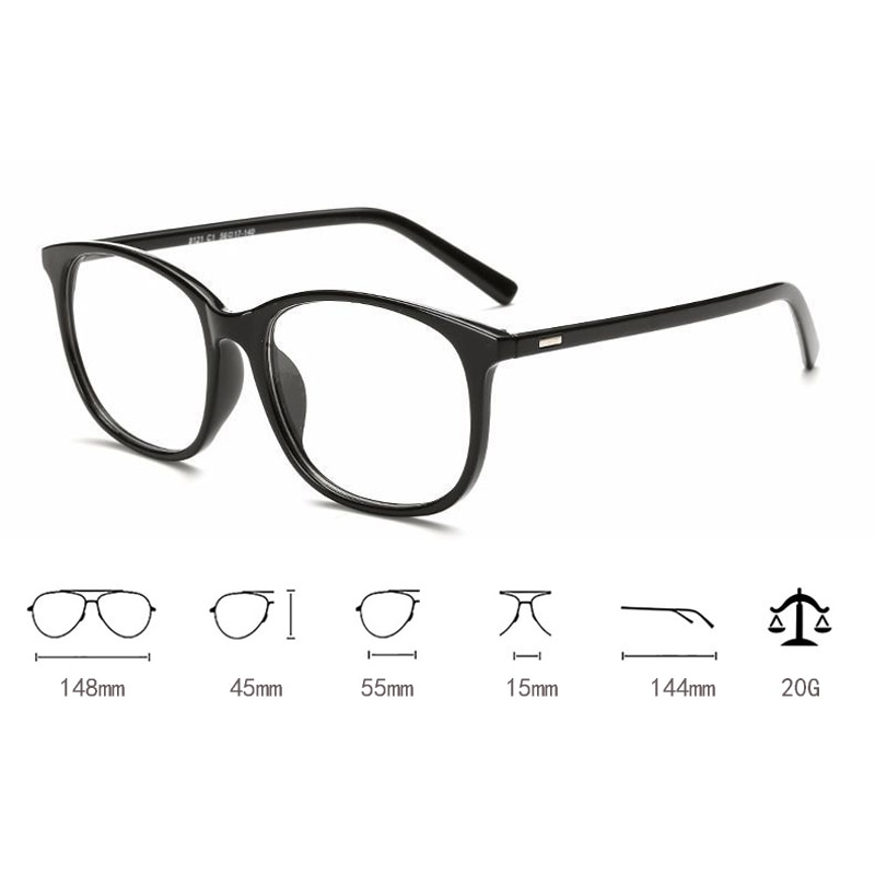 Elbru Women Glasses Frame Men Black Eyeglasses Frame Vintage Oversize Square Frame Clear Lens Glasses Optical Spectacle Frame