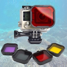 4PCS Onderwater Duiken Filter Lens Cover UV Filter voor GoPro Hero 4 3 + Behuizing Case Sport Camera Waterdicht case Filters &