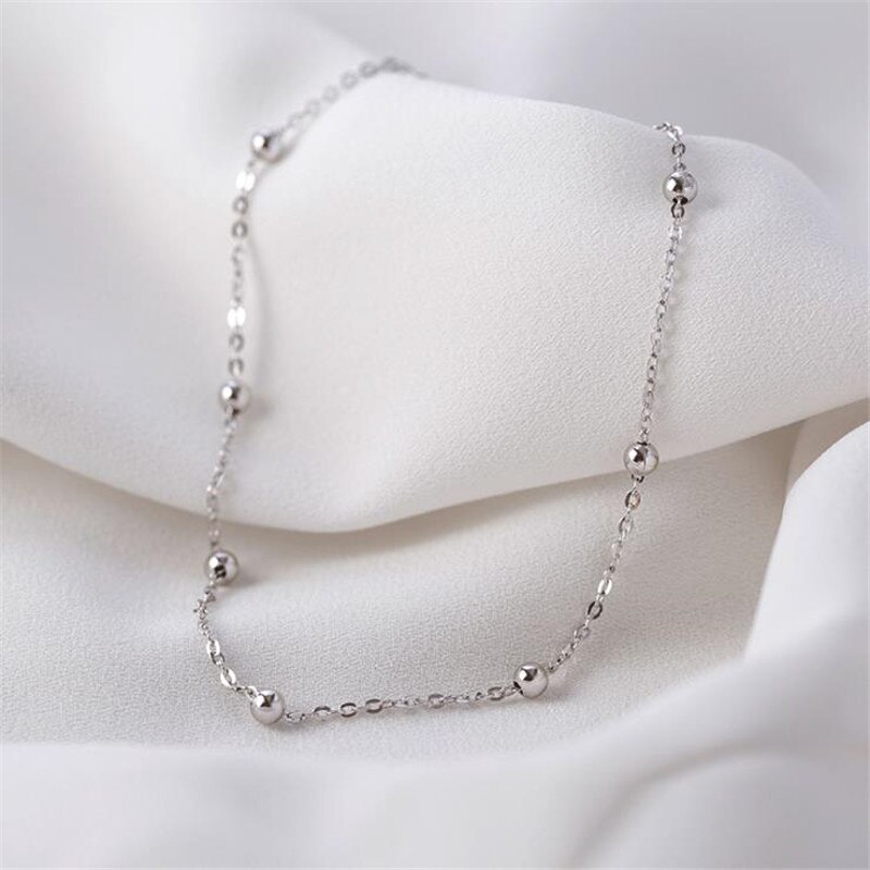 Aankomst Prinses S925 Sterling Enkelbanden Voor Vrouwen Sieraden Charm Zilveren Bal Accessoires Vrouwelijke Ankelt Armband Heldere