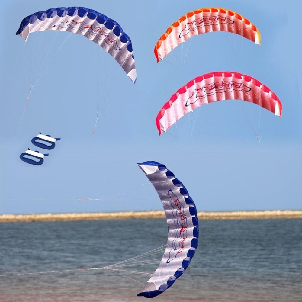 1.4m dubbel linje mix färg stunt fallskärm mjuk parafoil segel surfing drake sport drake enorm stor utomhusaktivitet flygande drake