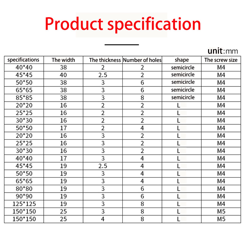 Stainless Steel Angle Code 90 Degree Right Angle Code L-shaped Angle Code Connector Thickened Angle Code L-shaped Bracket 5Pcs