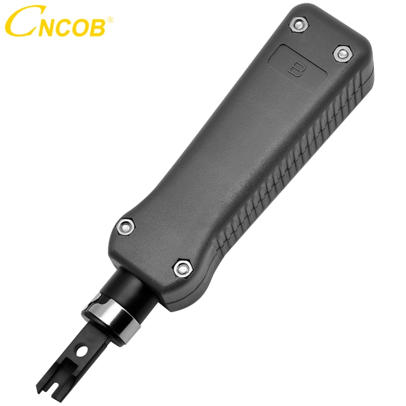 Cncob telecom ferramenta de impacto, perfurador de fio para baixo impacto profissional telecom cabo cat5/cat6 rj11 rj45 fio de rede corte