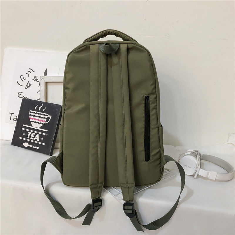 Teen skoletaske pige rygsække kvinder stor kapacitet nylon sort college bogtaske studerende gymnasietaske kvindelige taske pack stor