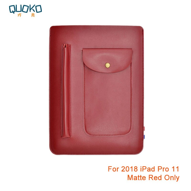 Multi-function ultra-thin super slim sleeve pouch cover,microfiber leather tablet sleeve case for iPad Pro 11 inch: Matte Red Only