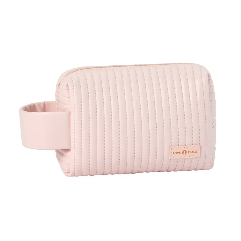 Cute Small Makeup Bag Portable Cosmetic Bag Travel Make Up Pouch Waterproof Toiletry Bags for Beauty Accessories for Women: Pink
