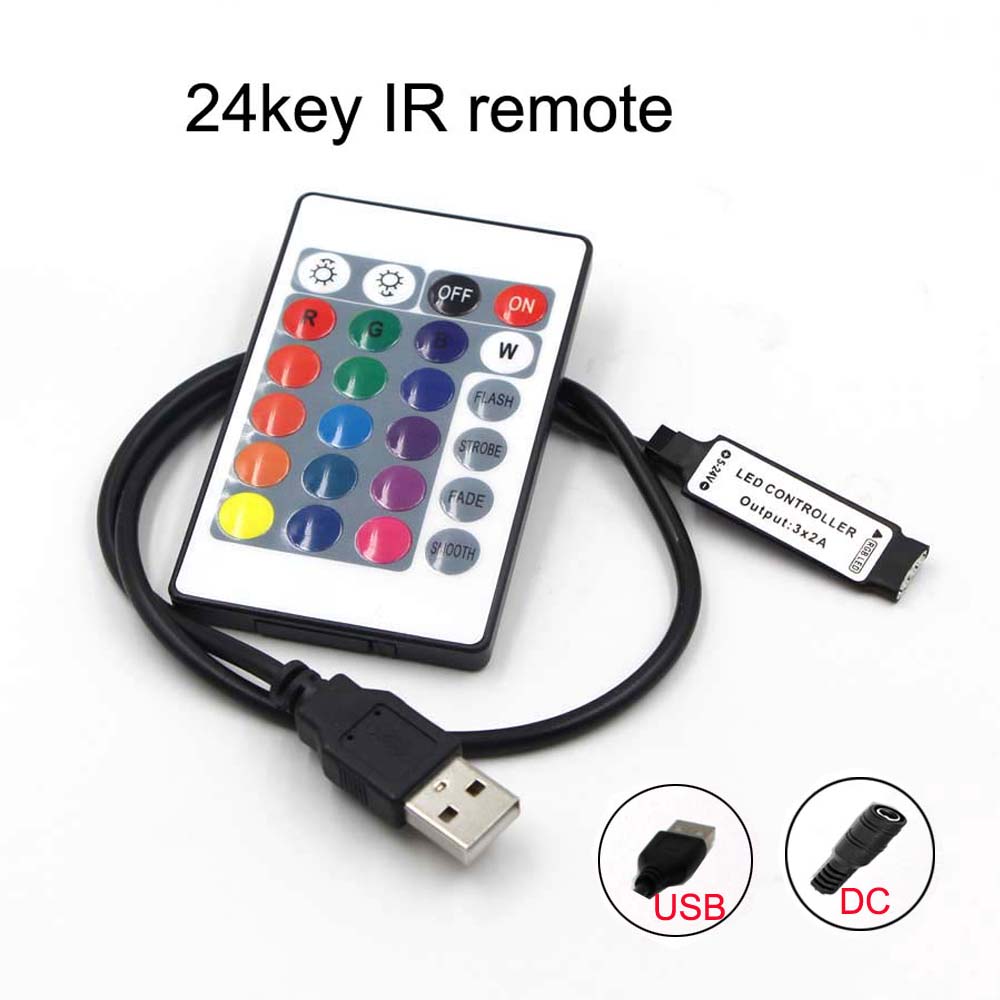 USB/DC 3/17/20/24/44 Tasten RGB Controller Musik IR RF LED Lichter Streifen Fernbedienung für RGB LED Streifen Lichter 5050 2835 SMD: Black / 8